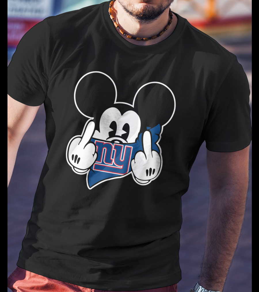 Mickey Hands Gesture New York Giants Bandana T-Shirt