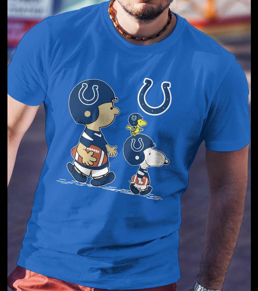 Colts Snoopy And Woodstock Football Helmets T-Shirt