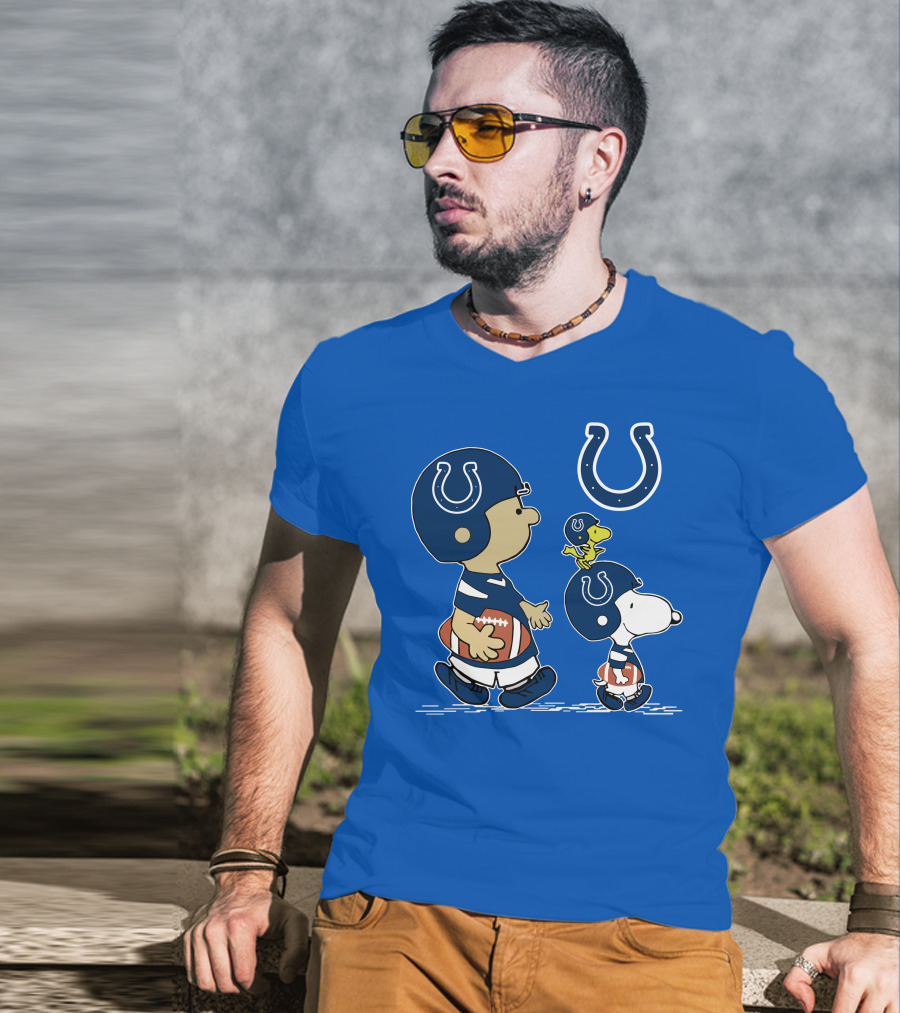 Colts Snoopy And Woodstock Football Helmets T-Shirt