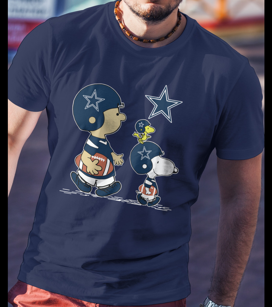 Cowboys Snoopy Football Peanuts Characters Dallas Star T-Shirt