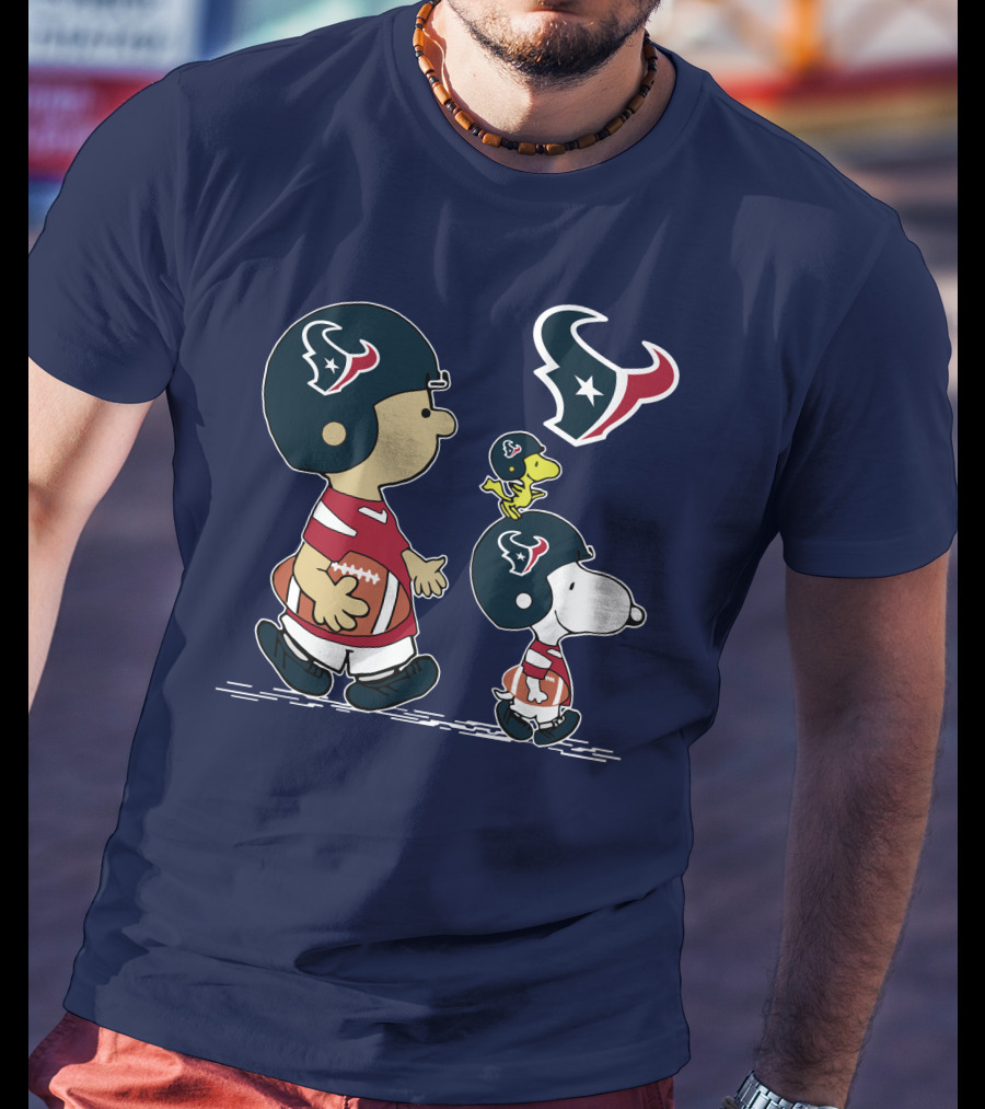 Houston Texans Snoopy And Woodstock Football Team Spirit T-Shirt