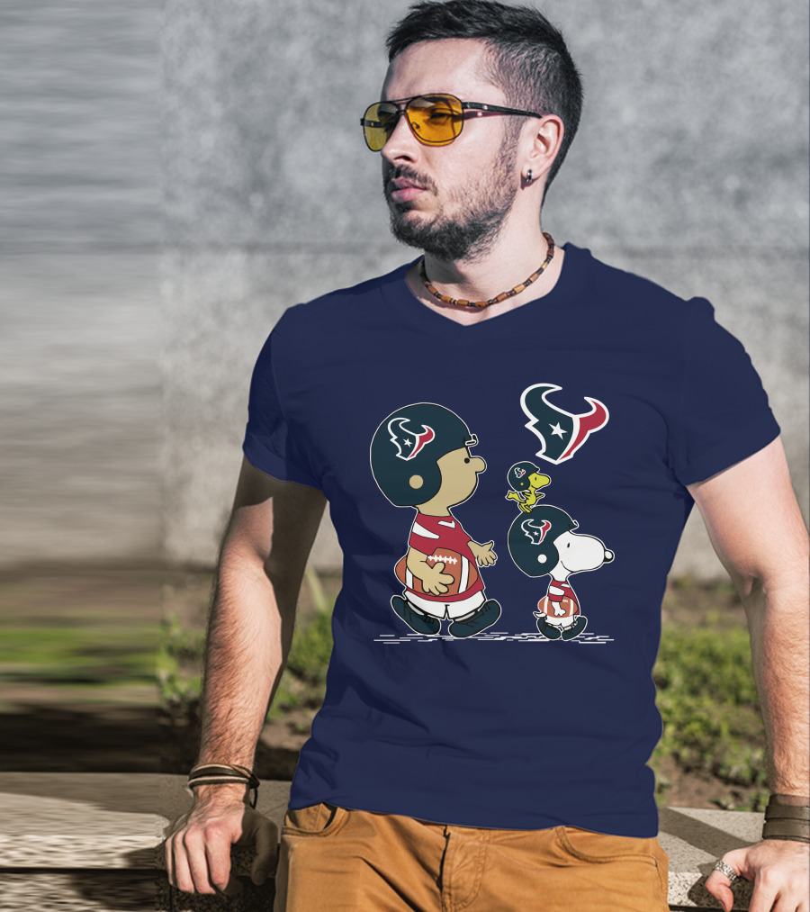 Houston Texans Snoopy And Woodstock Football Team Spirit T-Shirt