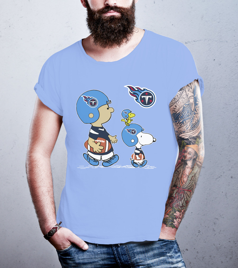 Titans Football Snoopy And Friends Helmet Walk T-Shirt