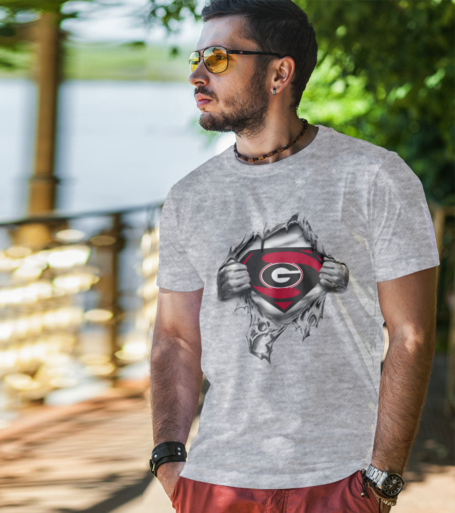 Georgia Bulldogs Super G Superman Logo Mashup T-Shirt