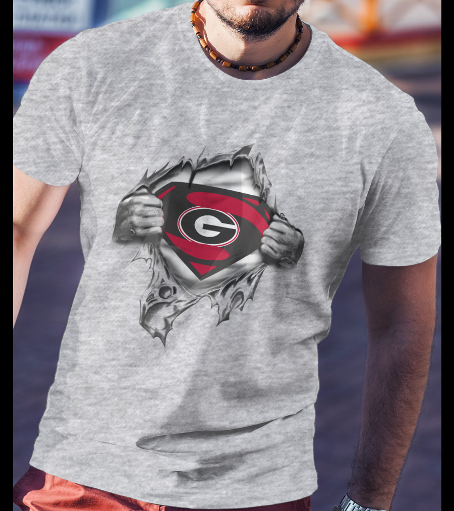 Georgia Bulldogs Super G Superman Logo Mashup T-Shirt
