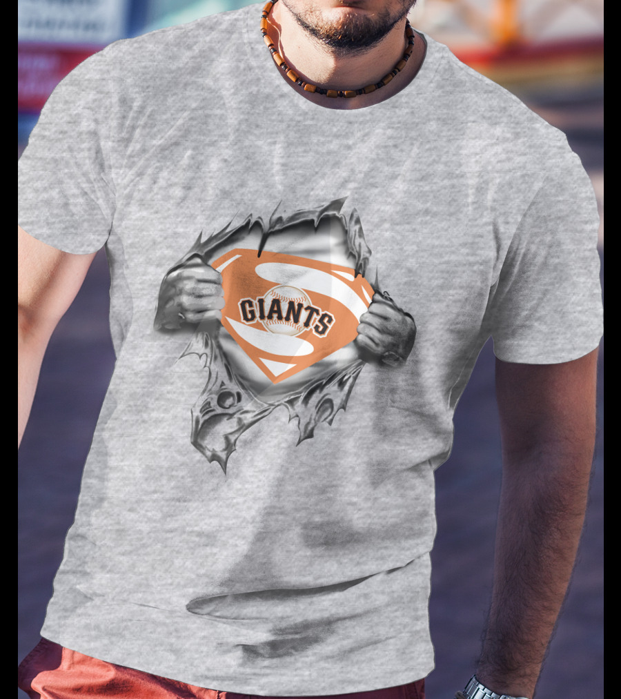 Giants Superhero Baseball Chest Reveal T-Shirt