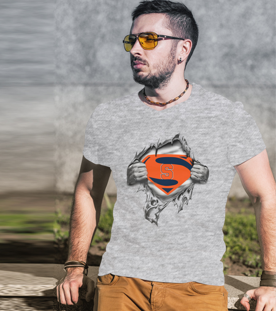 Syracuse Orange S Superman Logo Tear T-Shirt