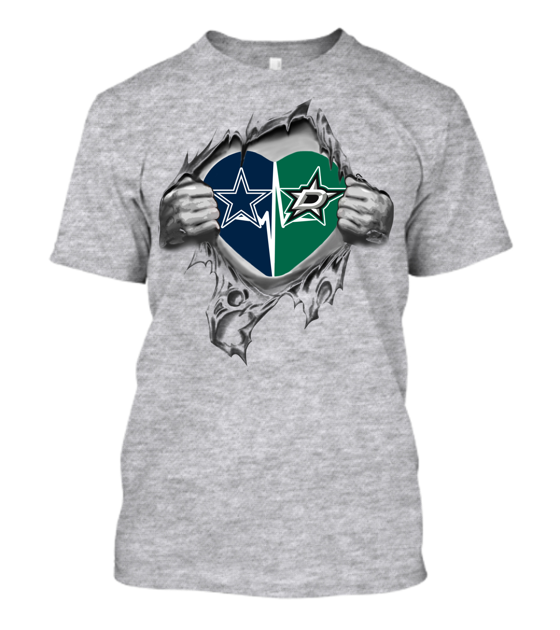 Dallas Cowboys And Stars Heart Tattoos United T-Shirt