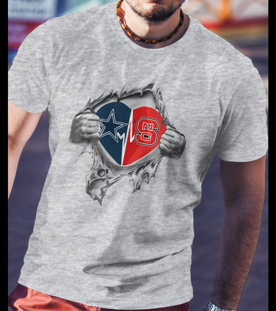 Cowboys Nc State Heart Love Star Symbol T-Shirt