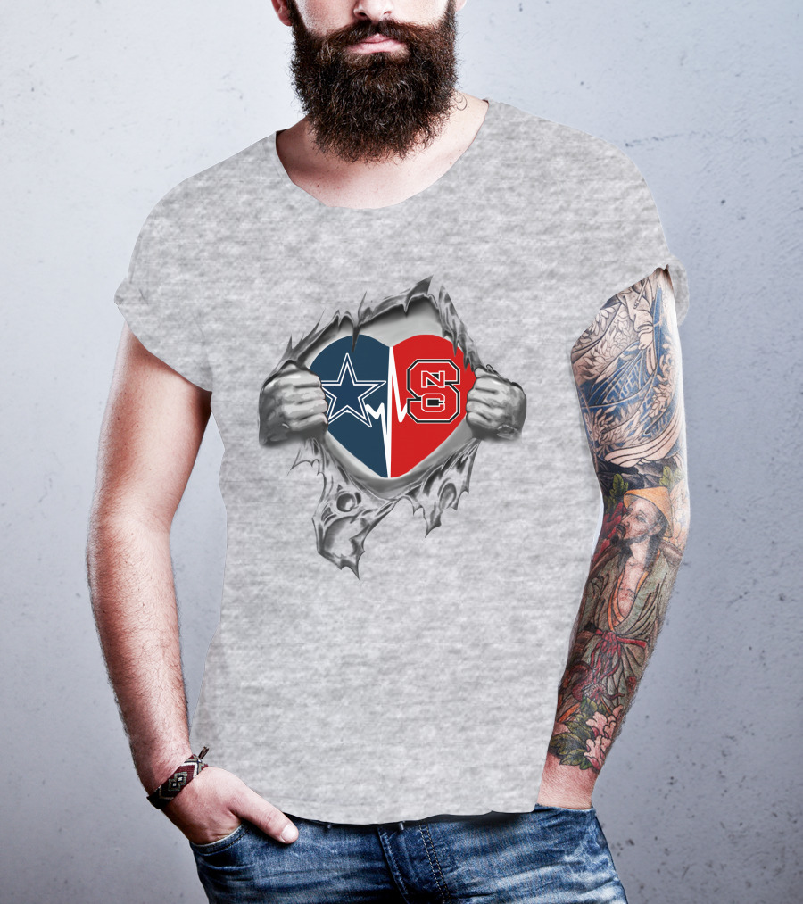 Cowboys Nc State Heart Love Star Symbol T-Shirt