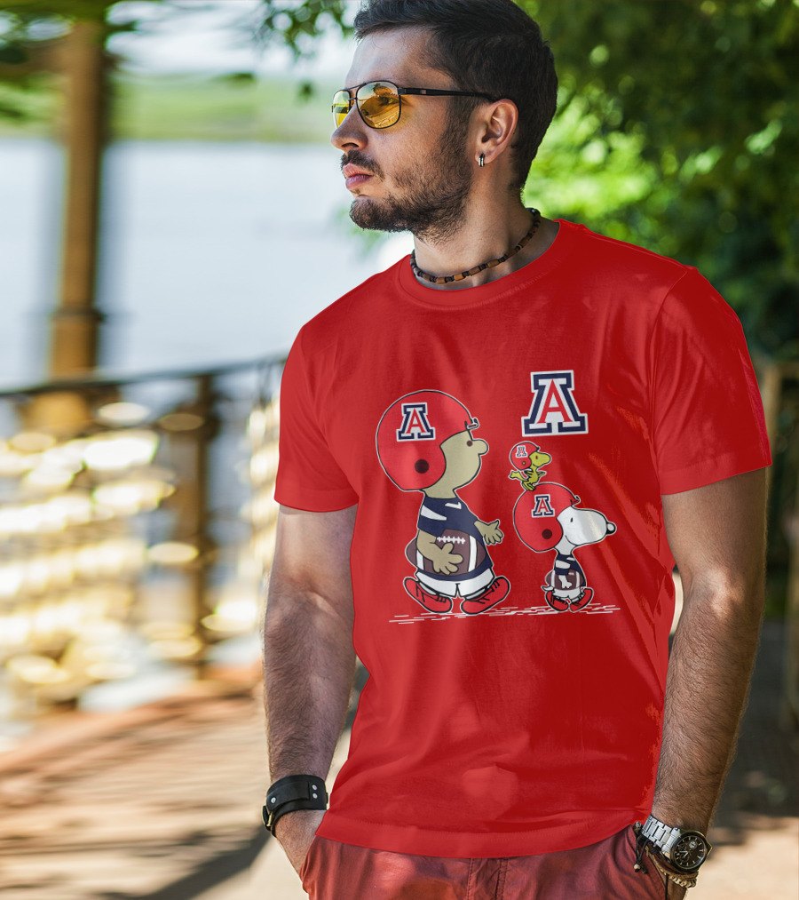 Arizona Wildcats Snoopy Football Team Peanuts Characters T-Shirt