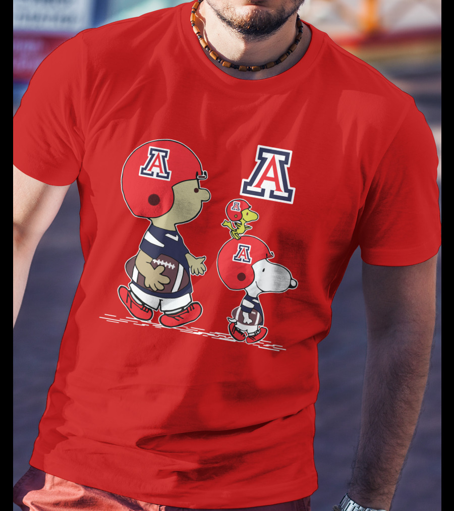 Arizona Wildcats Snoopy Football Team Peanuts Characters T-Shirt