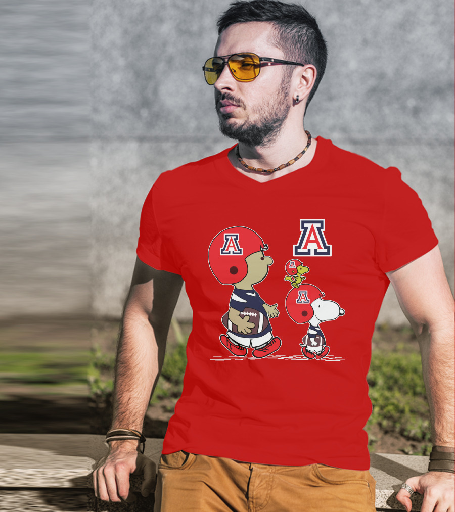 Arizona Wildcats Snoopy Football Team Peanuts Characters T-Shirt