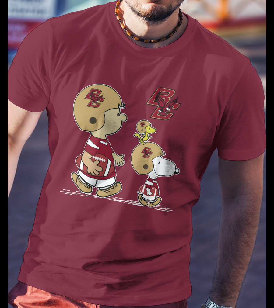 Boston College Eagles Snoopy Football BC T-Shirt