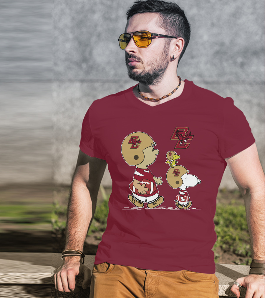 Boston College Eagles Snoopy Football BC T-Shirt
