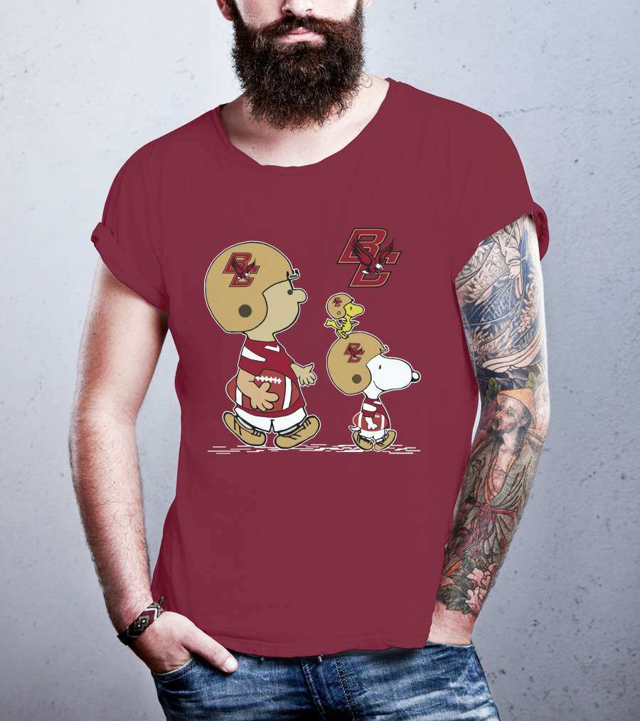 Boston College Eagles Snoopy Football BC T-Shirt