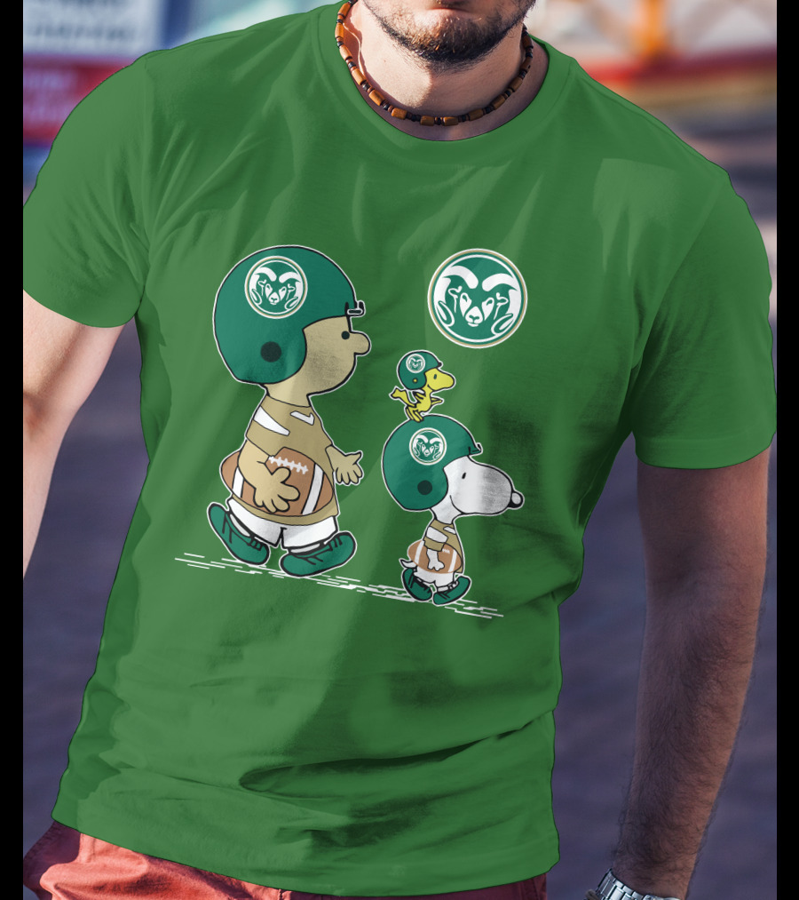 Colorado State Rams Peanuts Snoopy Football Team Characters T-Shirt