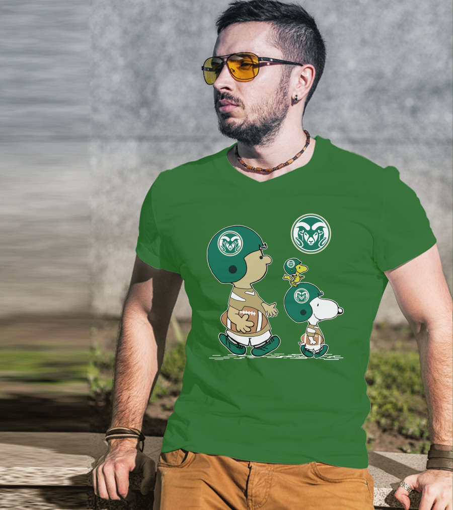 Colorado State Rams Peanuts Snoopy Football Team Characters T-Shirt