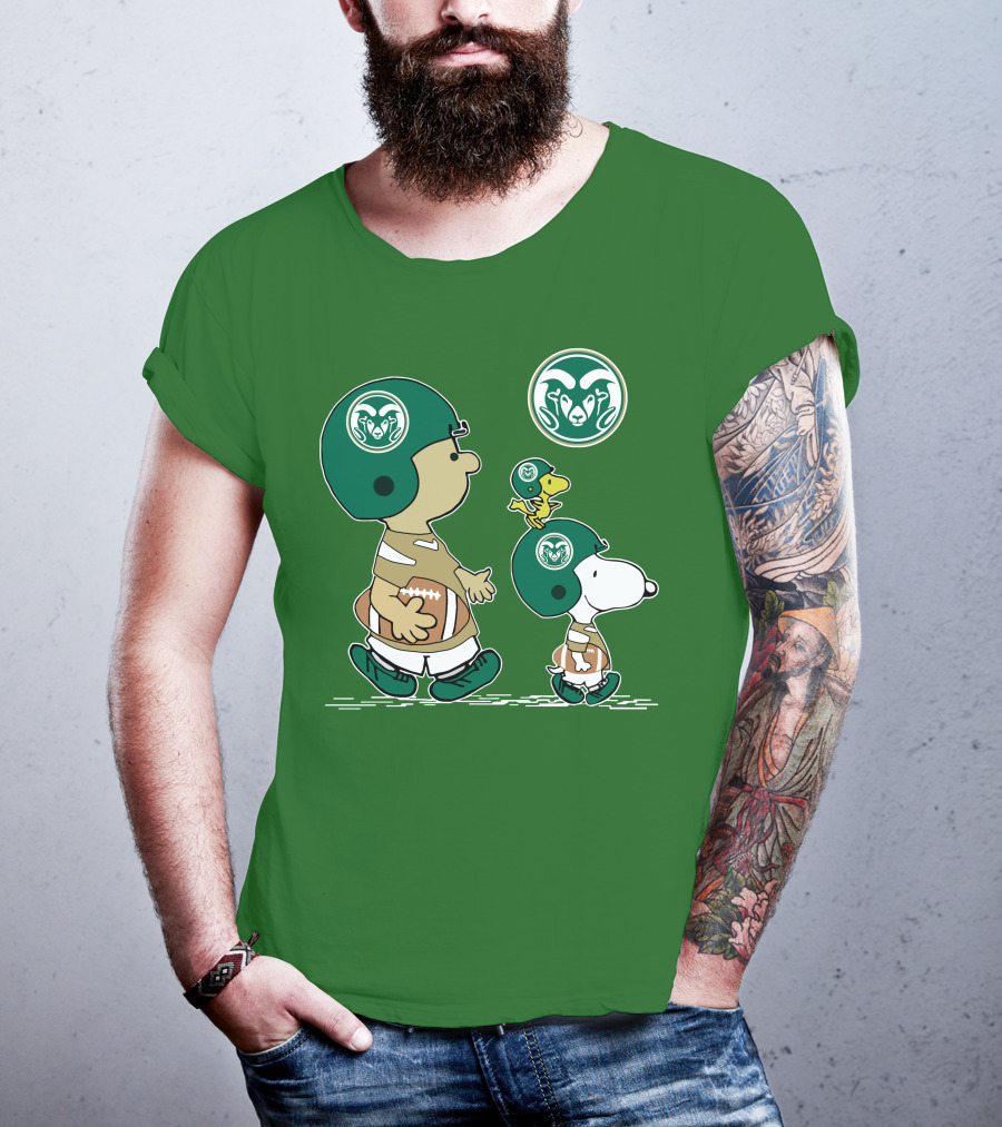 Colorado State Rams Peanuts Snoopy Football Team Characters T-Shirt
