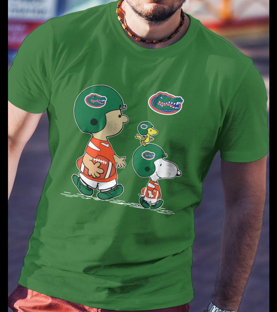 Florida Gators Snoopy And Woodstock Football Helmets T-Shirt