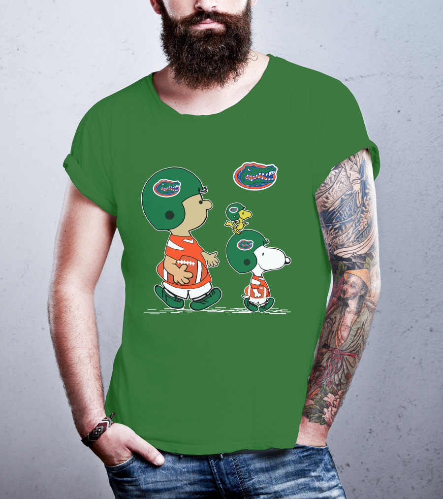 Florida Gators Snoopy And Woodstock Football Helmets T-Shirt