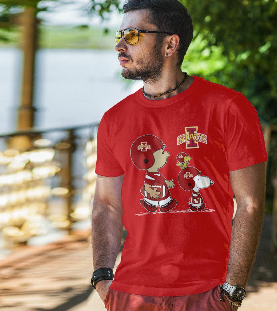 Iowa State Cyclones Snoopy Woodstock Football Peanuts Characters T-Shirt