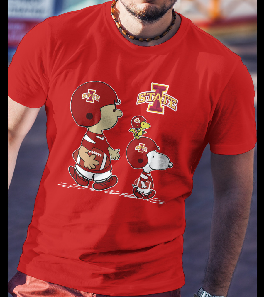 Iowa State Cyclones Snoopy Woodstock Football Peanuts Characters T-Shirt