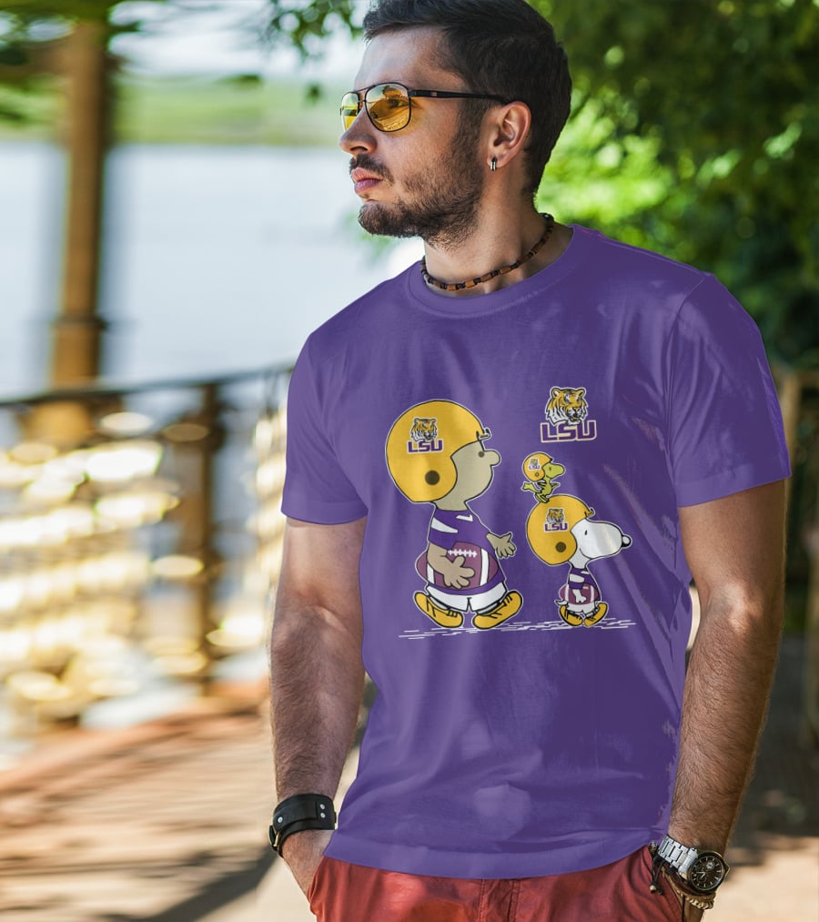 LSU Tigers Snoopy And Woodstock Football Adventure T-Shirt