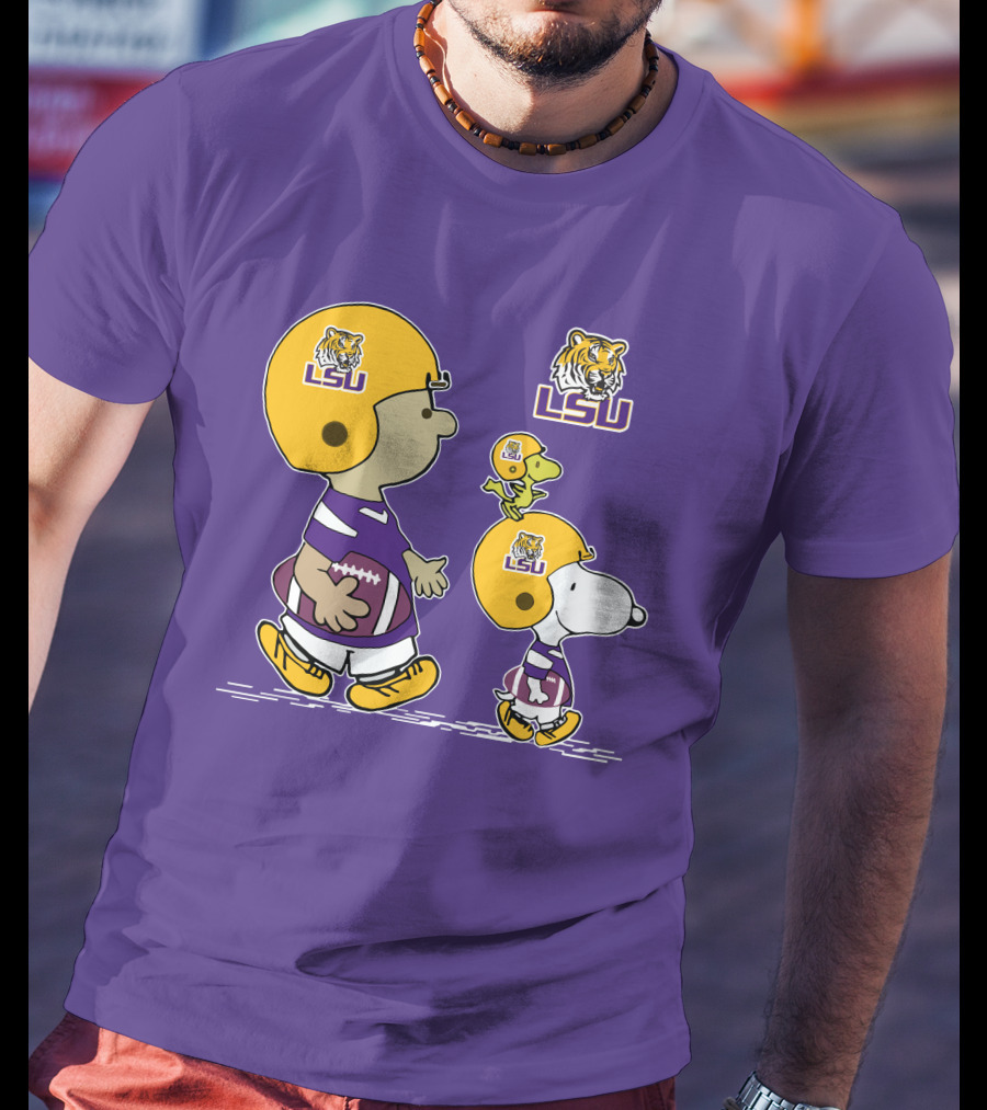 LSU Tigers Snoopy And Woodstock Football Adventure T-Shirt