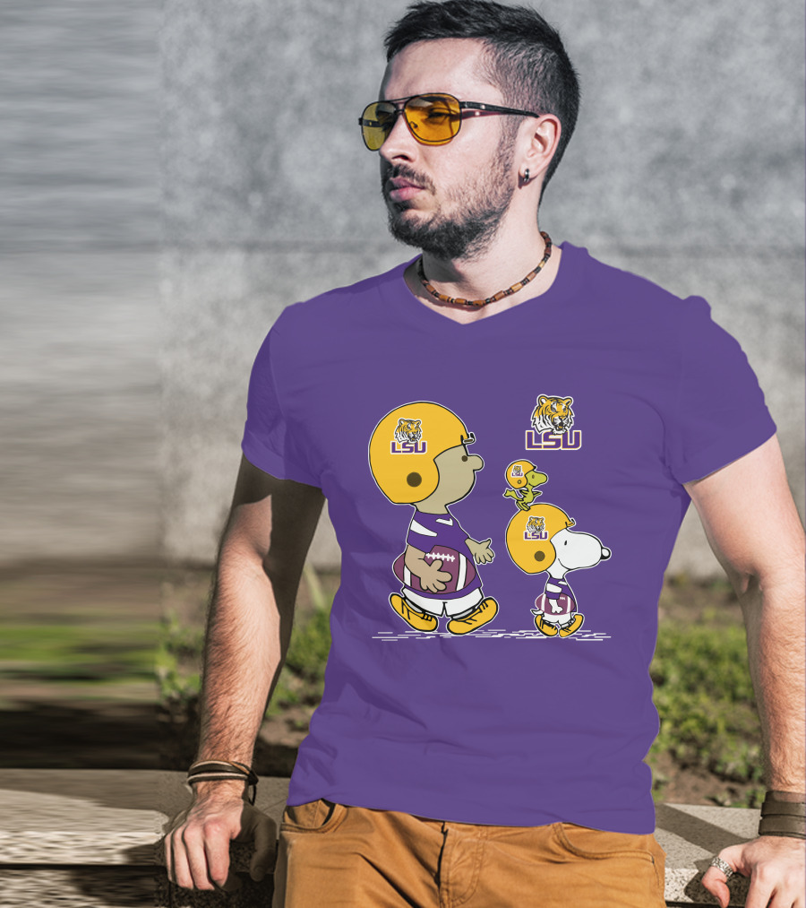 LSU Tigers Snoopy And Woodstock Football Adventure T-Shirt