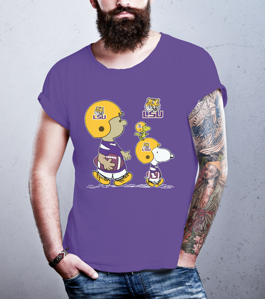 LSU Tigers Snoopy And Woodstock Football Adventure T-Shirt