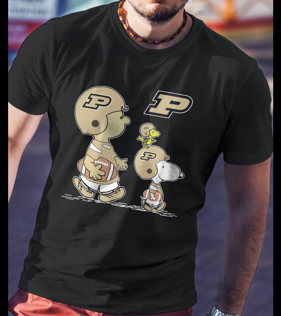 Purdue Football Snoopy And Woodstock Peanuts Collaboration T-Shirt