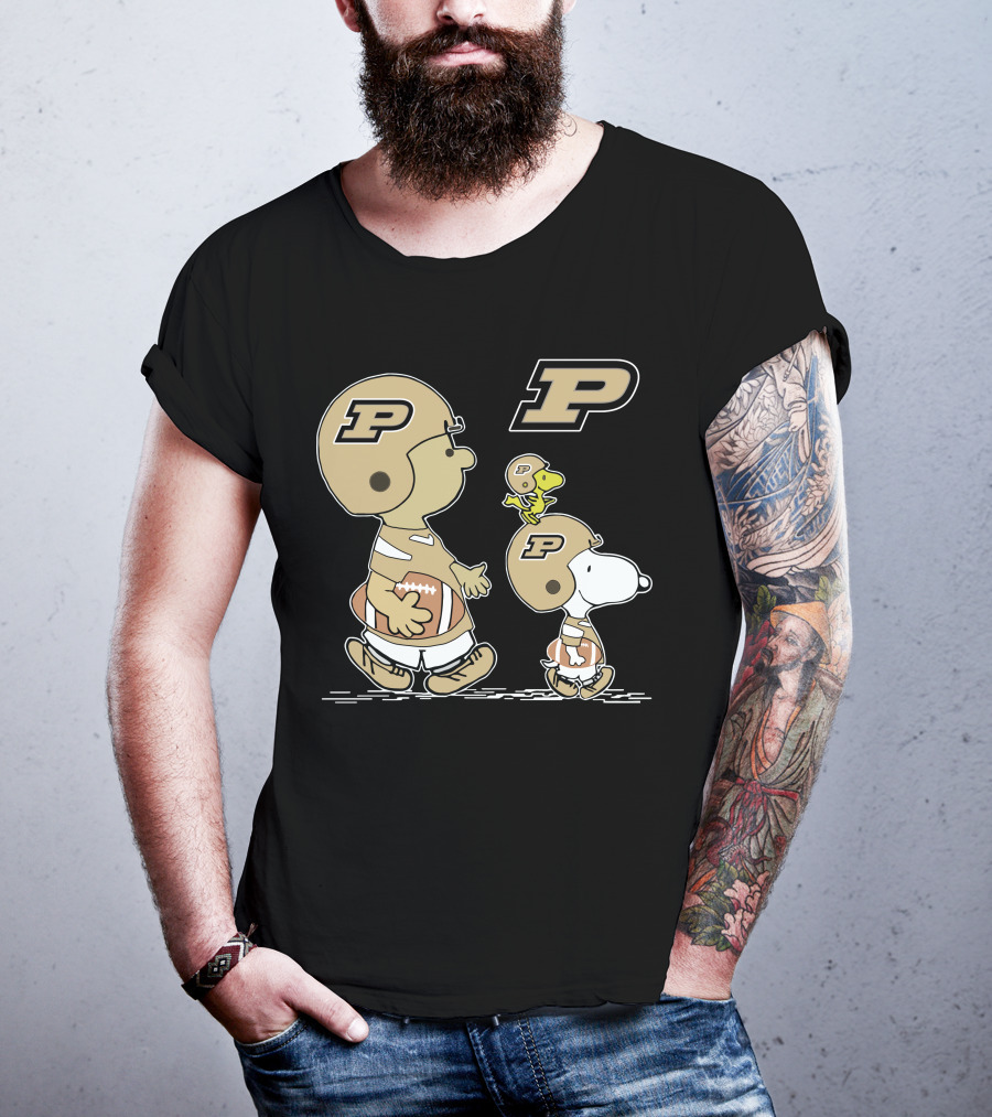 Purdue Football Snoopy And Woodstock Peanuts Collaboration T-Shirt