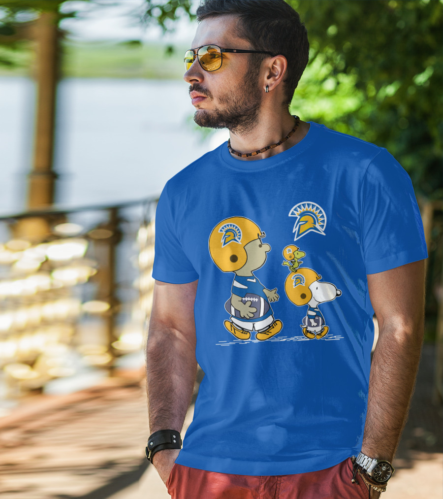 San Jose State Spartans Snoopy Football Peanuts Charlie Brown Woodstock T-Shirt