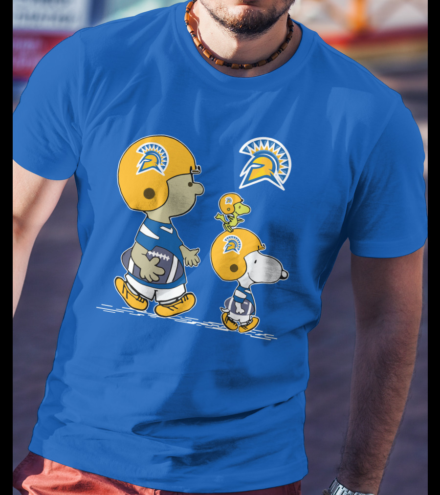 San Jose State Spartans Snoopy Football Peanuts Charlie Brown Woodstock T-Shirt