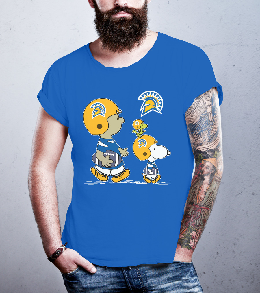 San Jose State Spartans Snoopy Football Peanuts Charlie Brown Woodstock T-Shirt