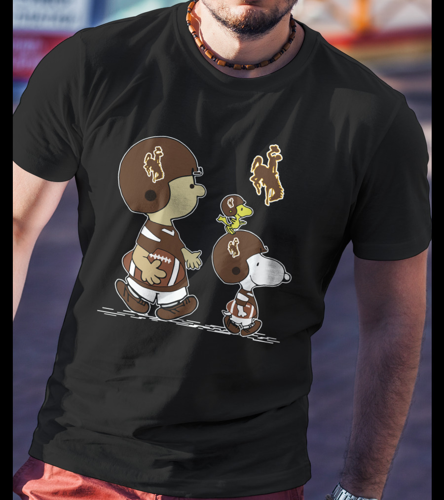 Wyoming Cowboys Peanuts Football Parody With Snoopy And Friends T-Shirt