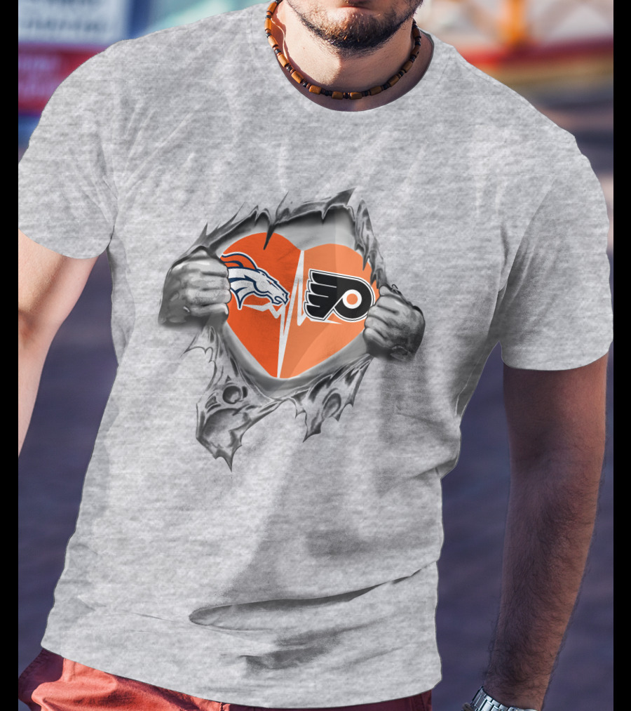 Broncos Flyers Heartbeat In My Heart T-Shirt