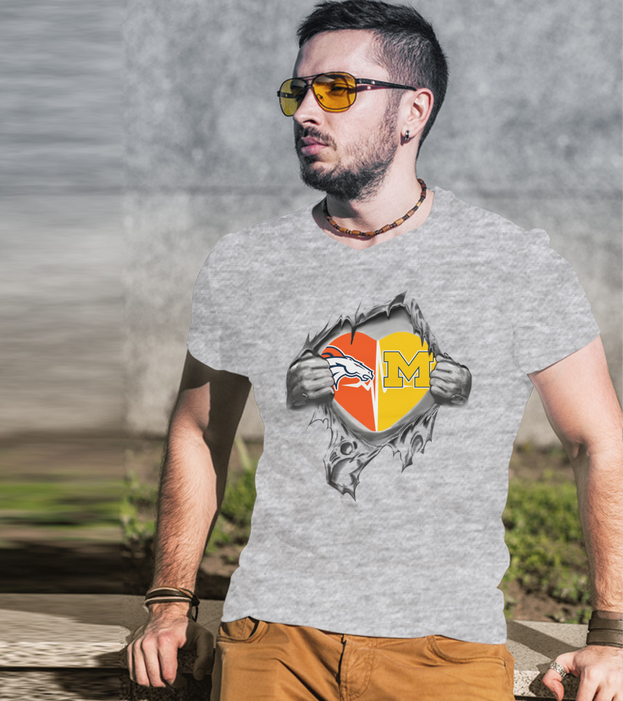 Broncos Michigan Heart Combined Loyalty T-Shirt
