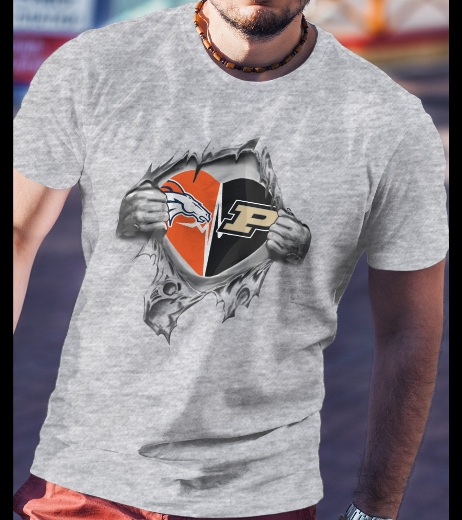 Broncos Purdue Heartbeat Passion T-Shirt