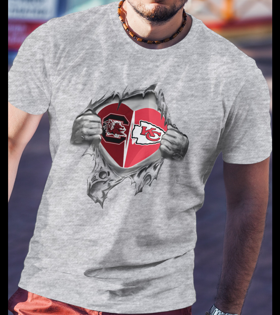 Chiefs Kansas City Gamecocks South Carolina It's In My Heart T-Shirt