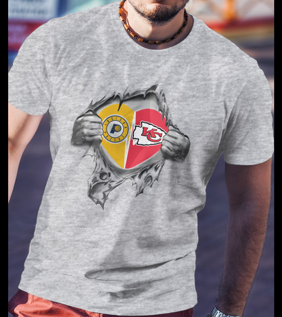 Chiefs Pacers Heart Indiana Kansas City T-Shirt