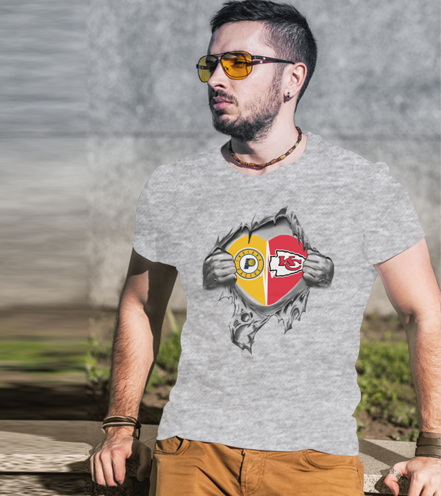Chiefs Pacers Heart Indiana Kansas City T-Shirt