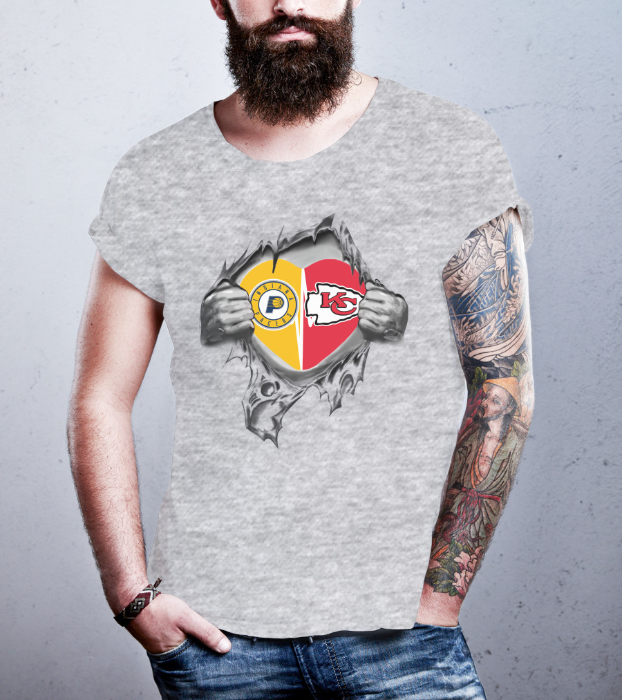 Chiefs Pacers Heart Indiana Kansas City T-Shirt