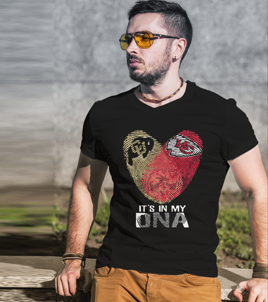 Colorado Buffaloes Chiefs It's In My Dna Fingerprint Heart T-Shirt