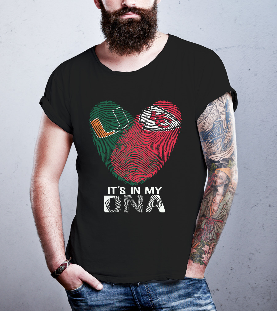 Miami Hurricanes Chiefs It's In My DNA Fingerprint T-Shirt