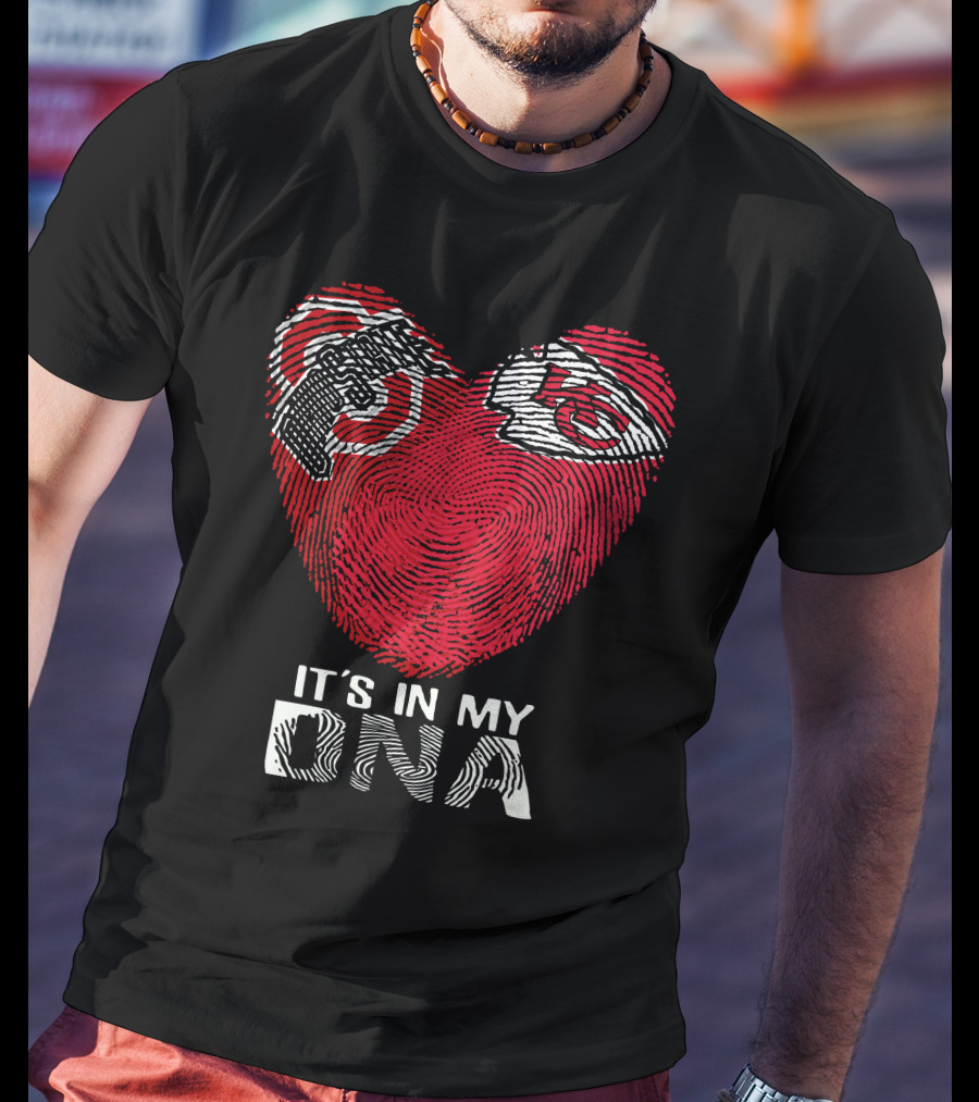 It's In My DNA Ohio State Chiefs Fingerprint Heart T-Shirt