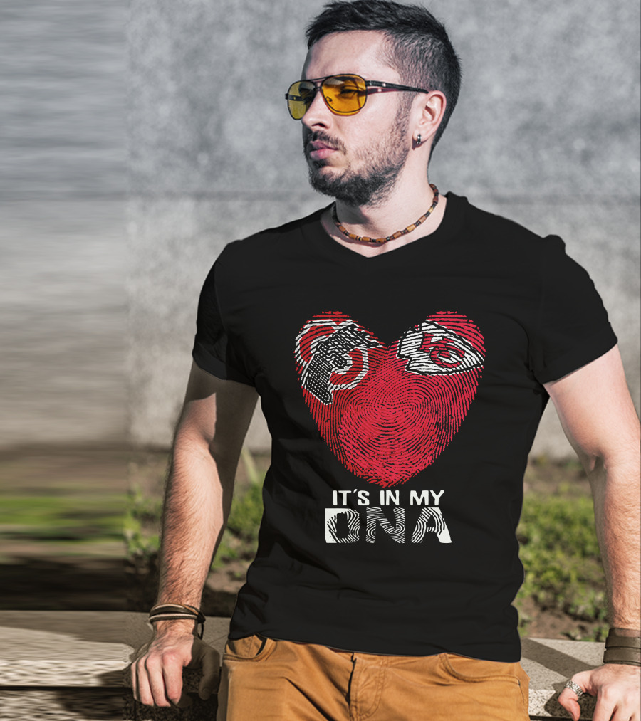 It's In My DNA Ohio State Chiefs Fingerprint Heart T-Shirt