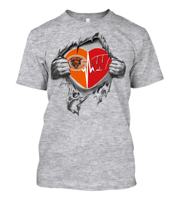 Bears Wisconsin Heart Chicago Illinois Sports Passion T-Shirt