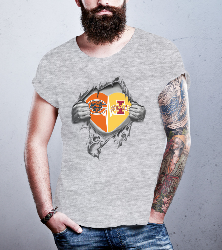 Bears Iowa State Heart Rip T-Shirt